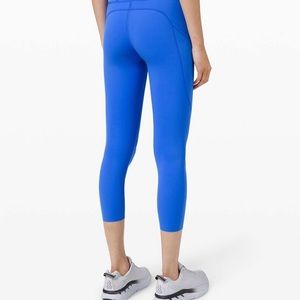 Lululemon Fast and Free Crop Blue